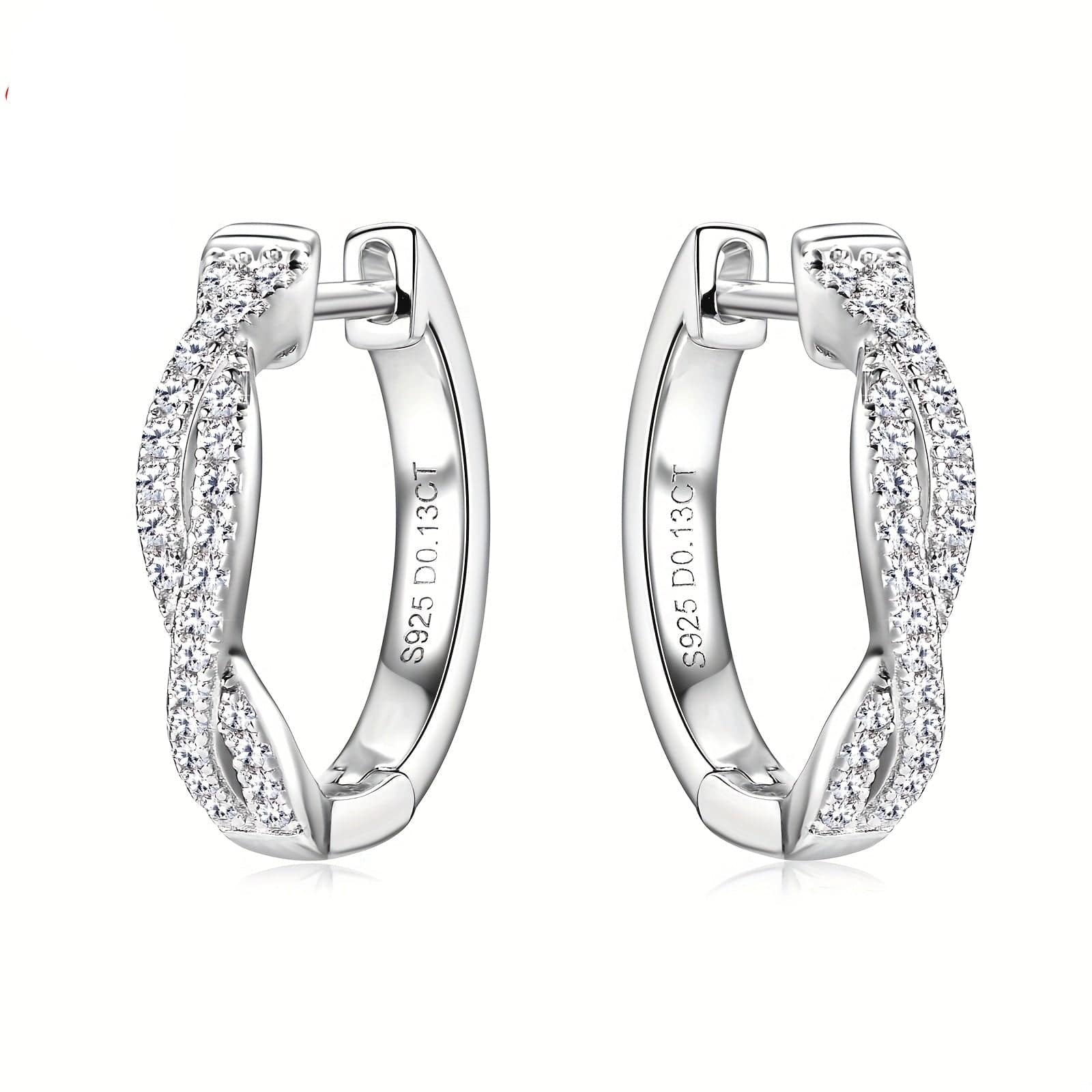 زوج من الأقراط الملتوية من مويسانيت - Ebuy.sa