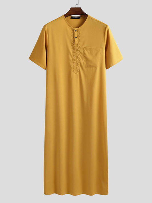 قطعة واحدة - قفطان رجالي كاجوال بأسلوب الشرق الأوسط الإسلامي - Ebuy.sa