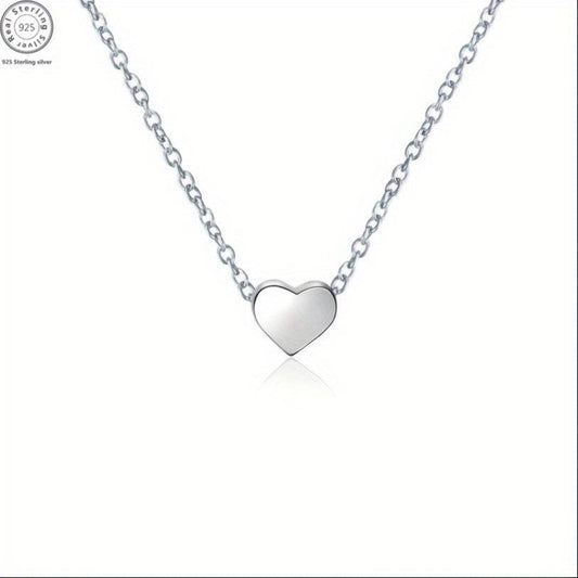 قلادة صغيرة على شكل قلب من الفضة الاسترلينية 925 - Ebuy.sa