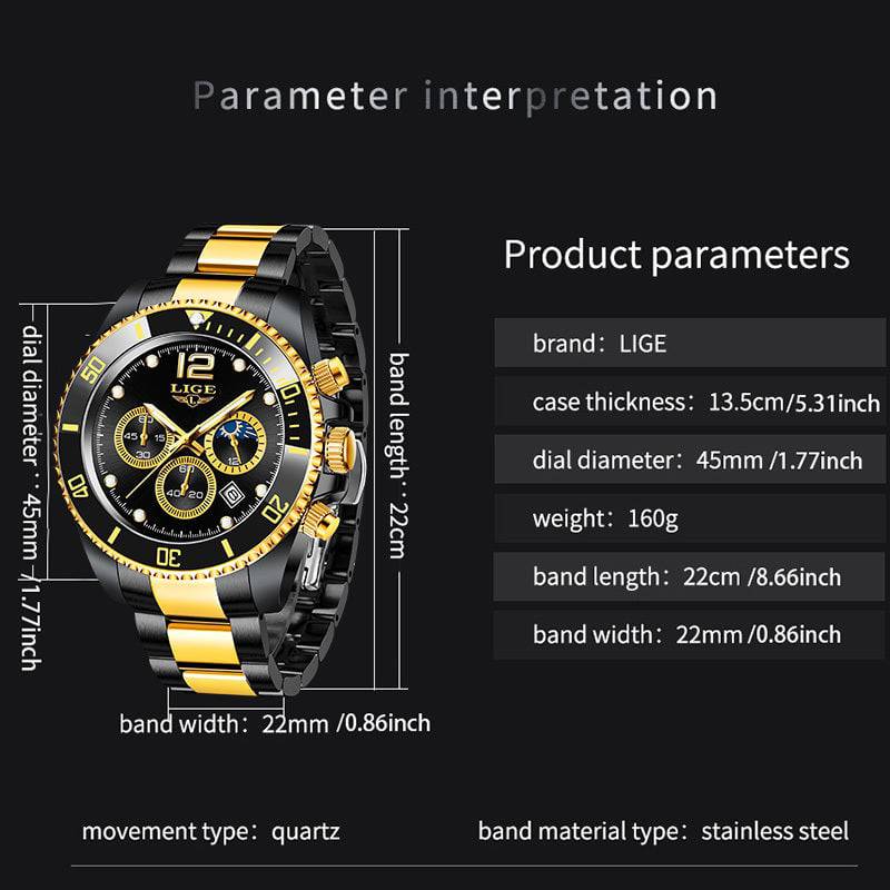 LIGE ساعة رجال للأعمال - Ebuy.sa