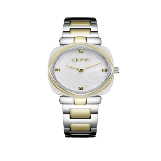 ساعة نسائيه من الستيل بلون فضي وذهبي - Ebuy.sa