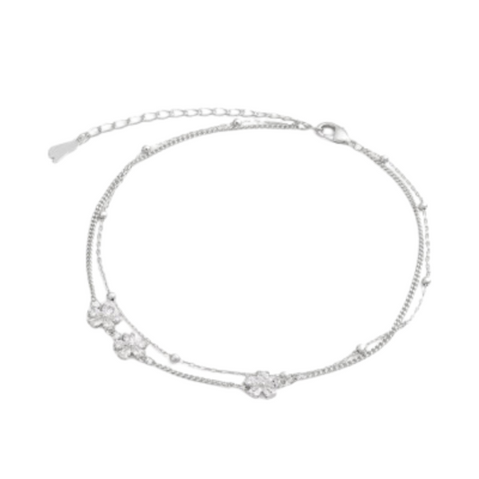  خلخال نسائي أنيق بلون فضي - Ebuy.sa