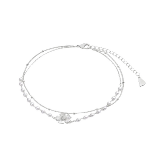  خلخال نسائي أنيق بلون فضي - Ebuy.sa