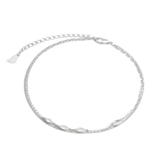  خلخال نسائي أنيق بلون فضي - Ebuy.sa