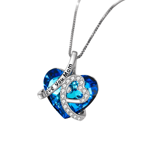 عقد معلق عصري من كريستال أزرق صناعي مع سلسلة قابلة للتعديل - Ebuy.sa