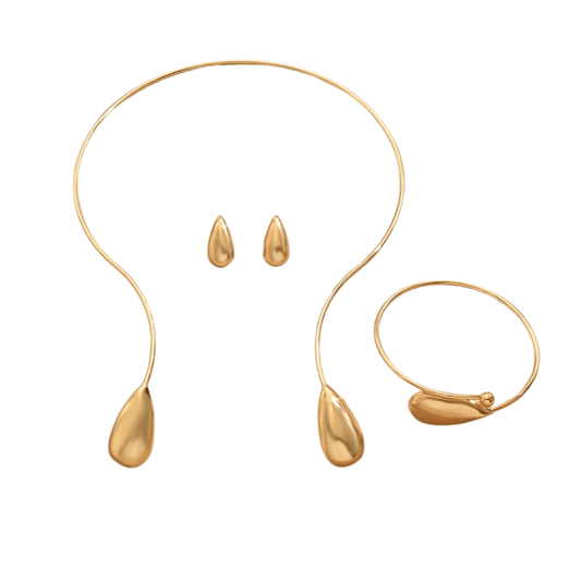 مجموعة أنيقة من أربع قطع بتصميم هندسي لامع - Ebuy.sa