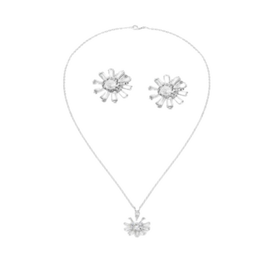  طقم نسائي ملفت باللون الفضي - Ebuy.sa