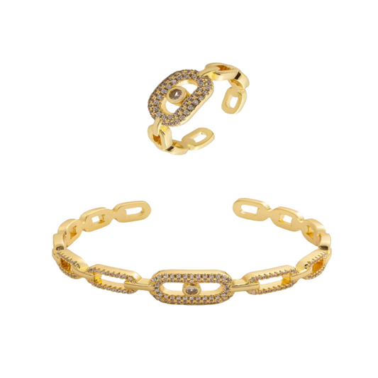  طقم نسائي كلاسيك بلون ذهبي - Ebuy.sa