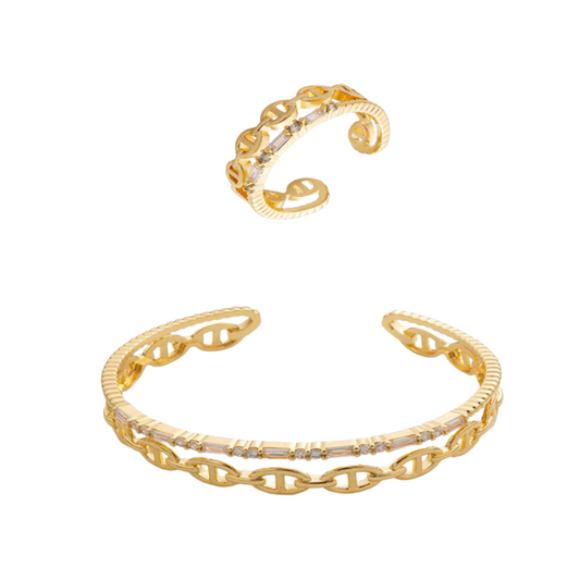  طقم نسائي أنيق بلون ذهبي - Ebuy.sa