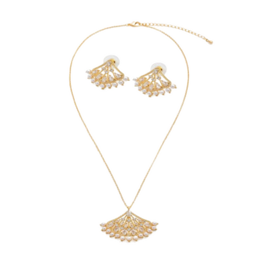  طقم نسائي فاخر باللون الذهبي - Ebuy.sa