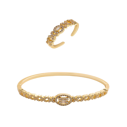  طقم نسائي فاخر بلون ذهبي - Ebuy.sa