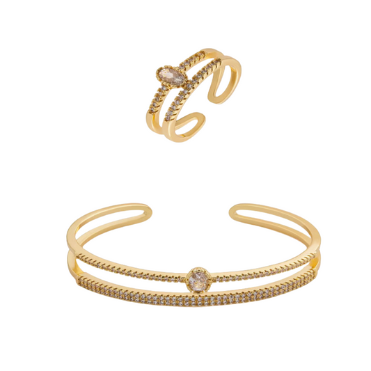  طقم نسائي فاخر بلون ذهبي - Ebuy.sa