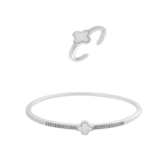  طقم نسائي ناعم بلون فضي - Ebuy.sa