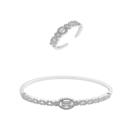  طقم نسائي فاخر بلون فضي - Ebuy.sa