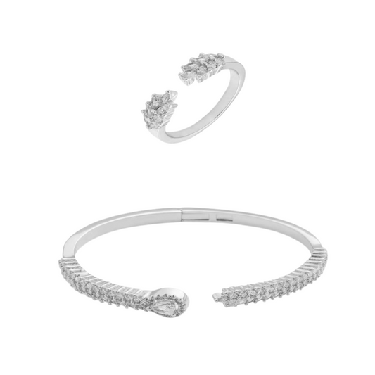  طقم نسائي مميز بلون فضي - Ebuy.sa