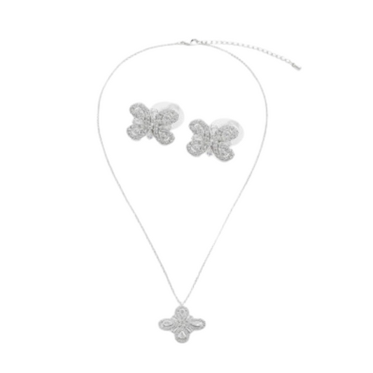  طقم نسائي أنيق باللون الفضي - Ebuy.sa