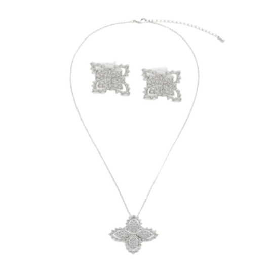  طقم نسائي أنيق باللون الفضي - Ebuy.sa