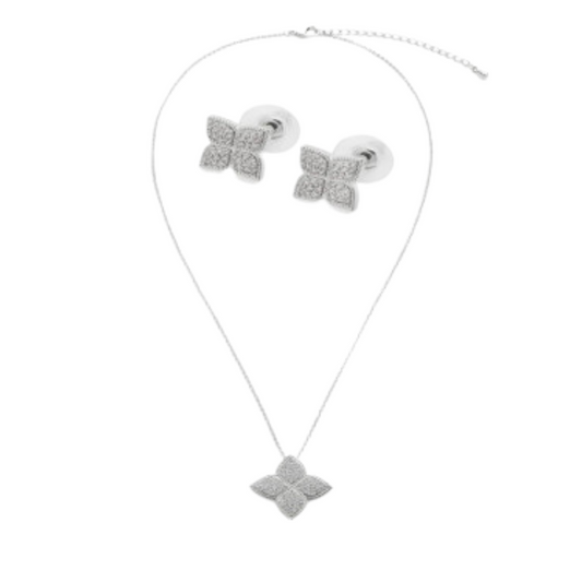  طقم نسائي أنيق باللون الفضي - Ebuy.sa