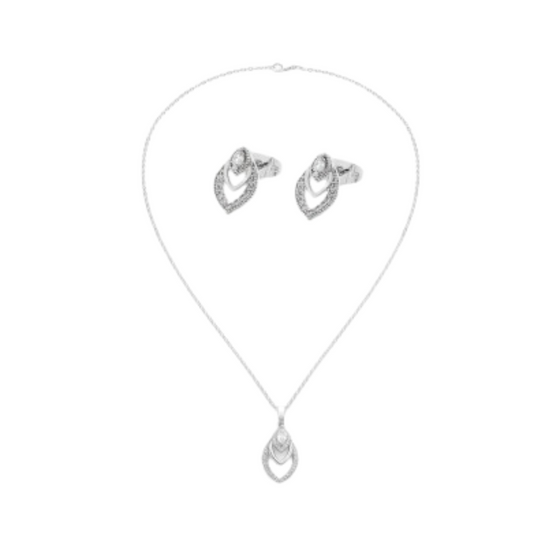  طقم نسائي أنيق باللون الفضي - Ebuy.sa