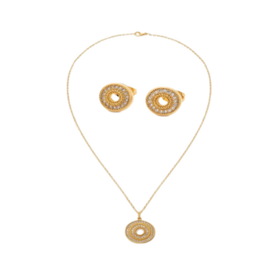  طقم نسائي أنيق باللون الذهبي - Ebuy.sa