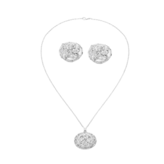  طقم نسائي أنيق باللون الفضي - Ebuy.sa