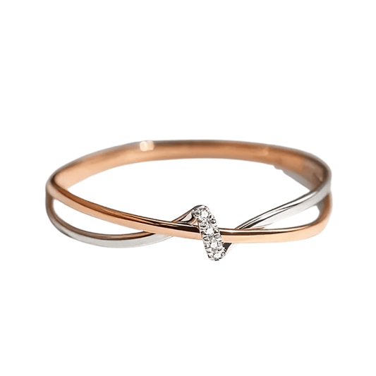 خاتم فضة استرلينية 925 مع تصميم لولبي وزركونيا صغيرة - Ebuy.sa