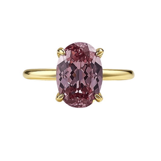 خاتم أنيق بحجر مورغانايت ٤ قيراط فضة استرلينية 925 - Ebuy.sa