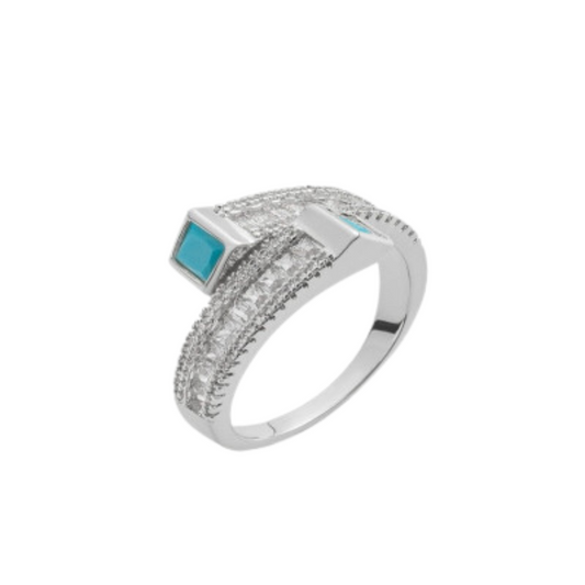  خاتم نسائي مميز باللون الفضي - Ebuy.sa