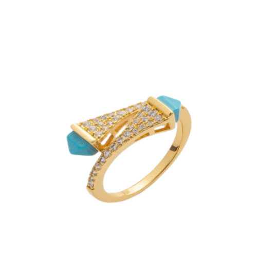  خاتم نسائي مميز باللون الذهبي - Ebuy.sa