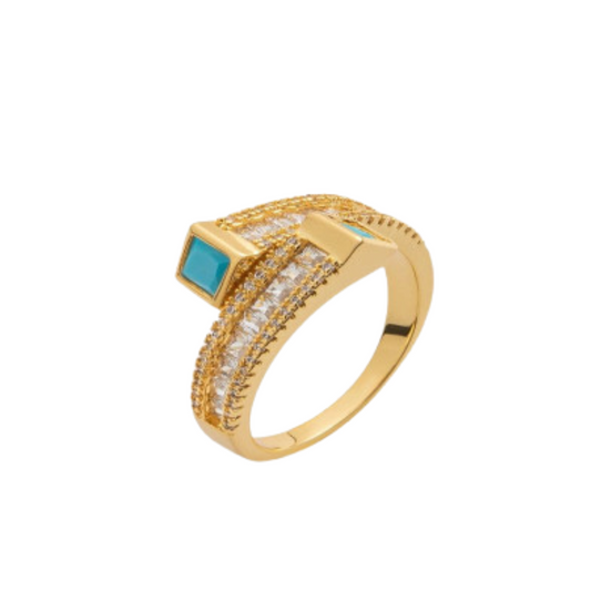  خاتم نسائي مميز باللون الذهبي - Ebuy.sa