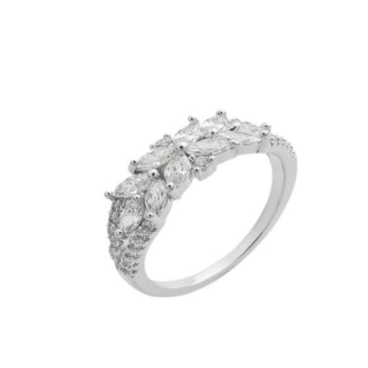  خاتم نسائي بتصميم جذاب بلون فضي - Ebuy.sa