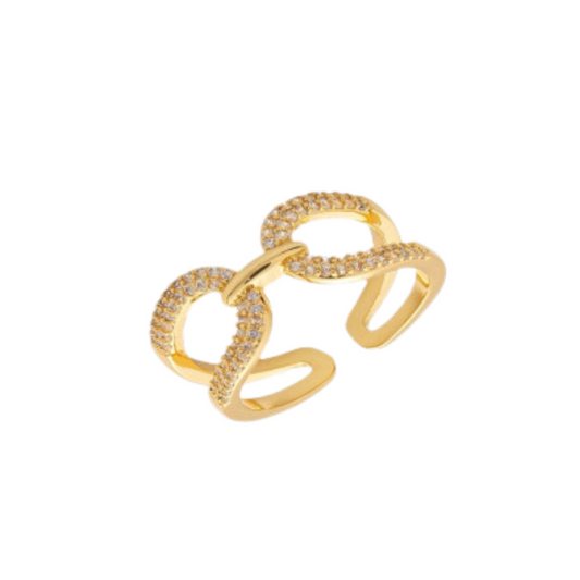  خاتم نسائي بتصميم كلاسيك بلون ذهبي - Ebuy.sa