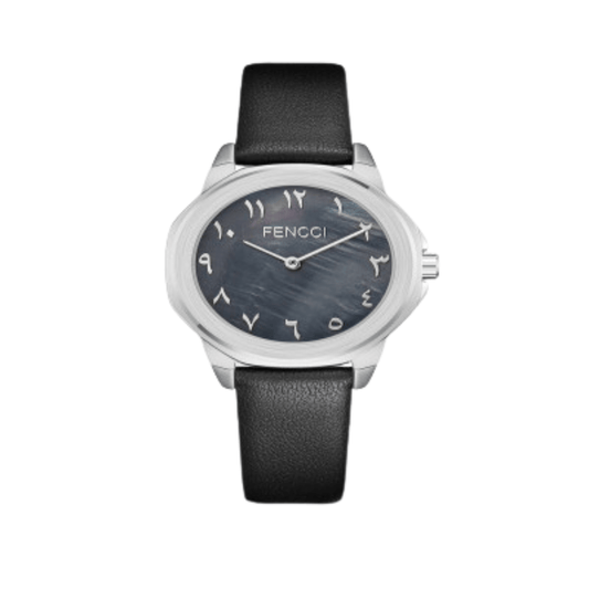 ساعة نسائية فنشي جلد بلون الأسود - Ebuy.sa