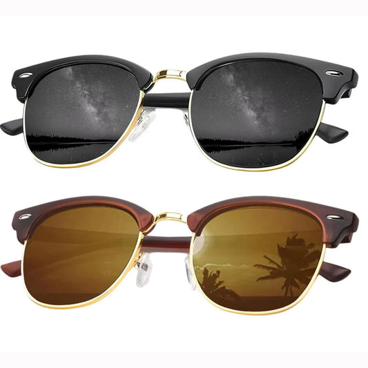 نظارة شمسية رجالية بتصميم هندسي وعدسات متغيرة اللون