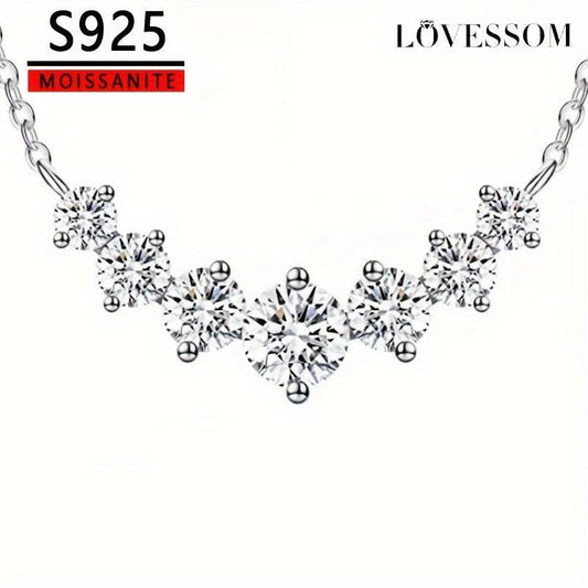 قلادة مويسانيتي 2.8 قيراط من الفضة عيار 925 - Ebuy.sa