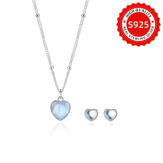 طقم مجوهرات نسائي من الفضة الإسترلينية 925 - Ebuy.sa