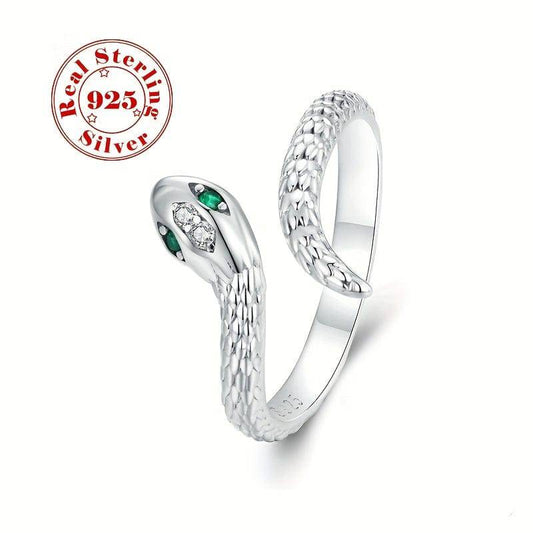 خاتم فضة استرلينية 925 شكل ثعبان - Ebuy.sa