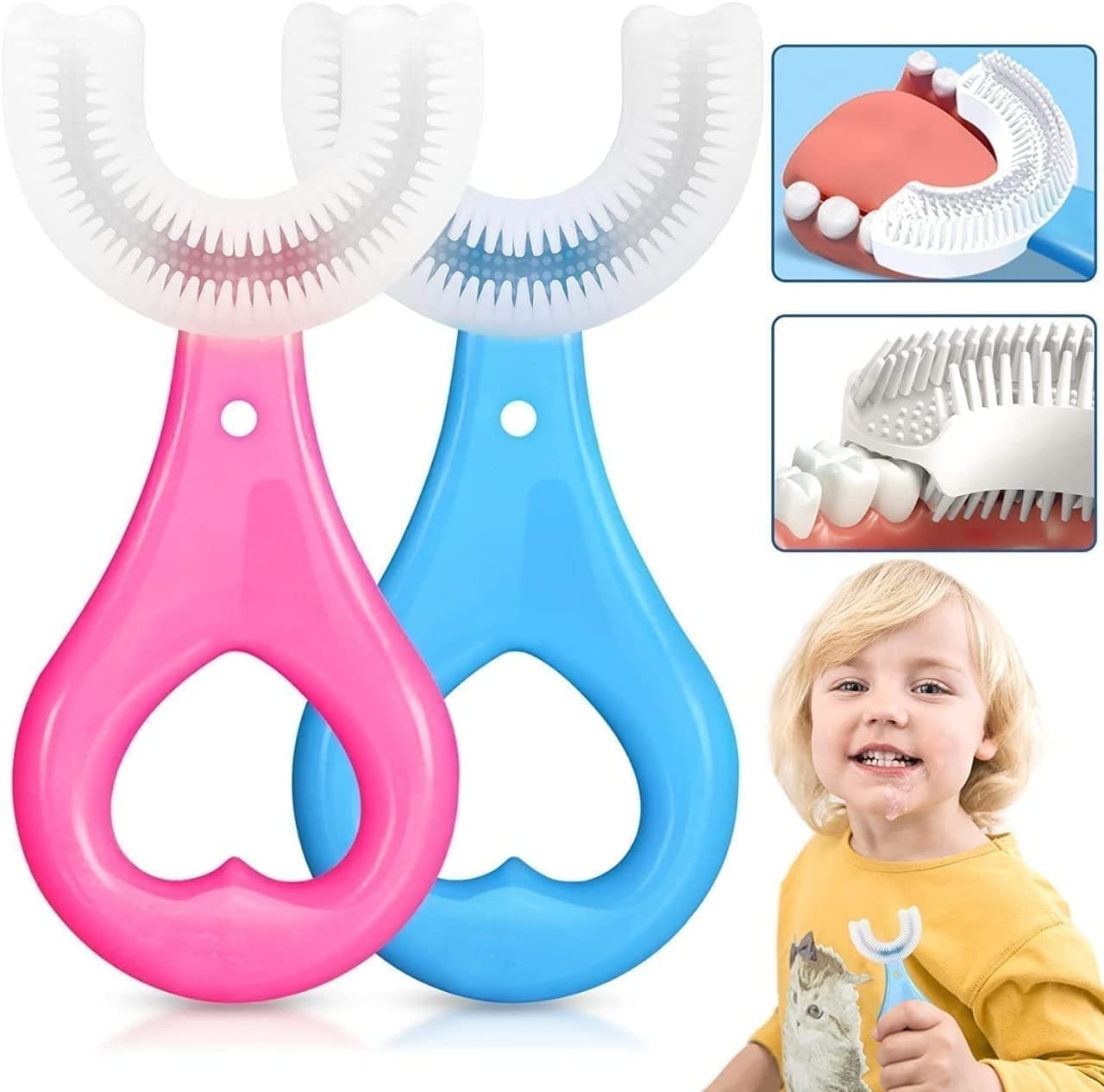 Children's toothbrush in the shape of