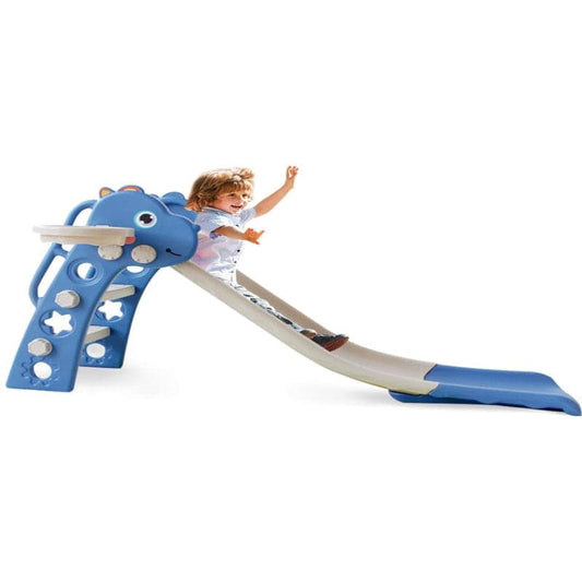 زحليقة علي شكل كلب صغير قابلة للطي مع كرة سلة ,أزرق - Ebuy.sa