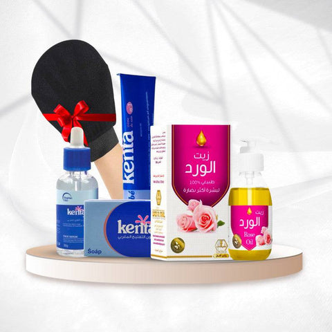 مجموعة كينتا لتفتيح المناطق الحساسة واليدين + زيت الورد - Ebuy.sa