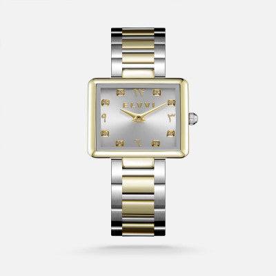 ساعة نسائيه من الستيل بلون فضي وذهبي - Ebuy.sa