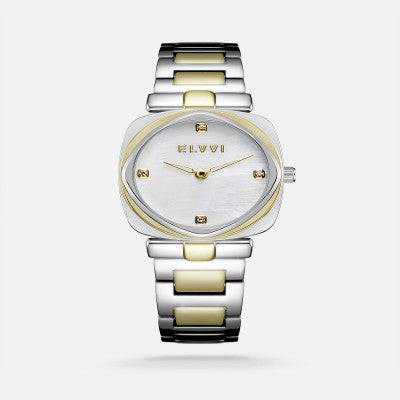 ساعة نسائيه من الستيل بلون فضي وذهبي - Ebuy.sa