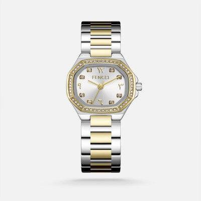 ساعة نسائيه ستيل بلون فضي وذهبي - Ebuy.sa