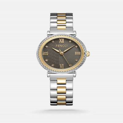ساعة نسائيه فنشي ستيل بلون ذهبي و فضي - Ebuy.sa