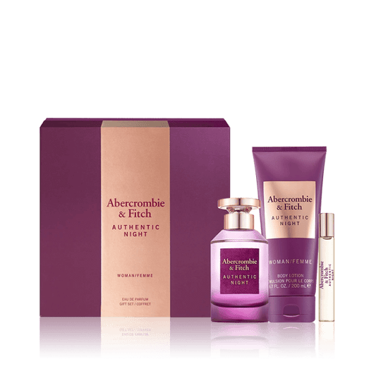 طقم ابيركرومبي آند فيتش اوثينتيك نايت ومن - أو دي بارفيوم (نسائي) 100مل 3قطع - Ebuy.sa