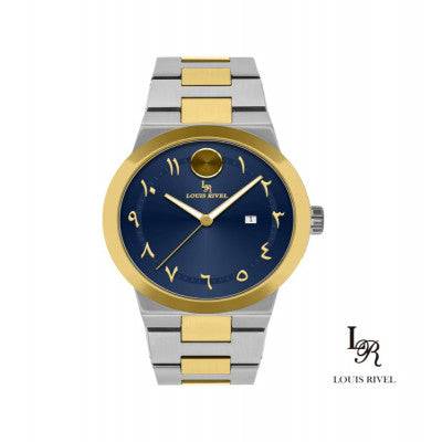 ساعة رجالي لويس ريفال 2437 لونين ذهبي ميناء ازرق - Ebuy.sa