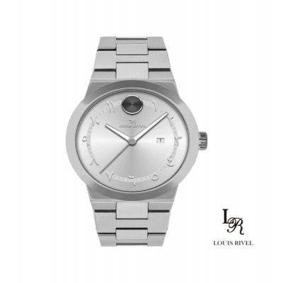 ساعة رجالي لويس ريفال 2437 فضي ميناء ابيض - Ebuy.sa