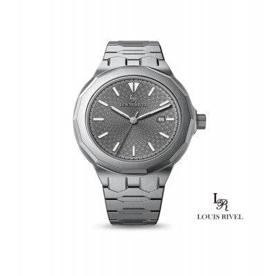 ساعة رجالي لويس ريفال 1099 فضي ميناء رصاصي - Ebuy.sa