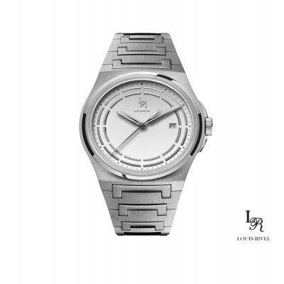 ساعة رجالي لويس ريفال 1215 فضي ميناء ابيض - Ebuy.sa