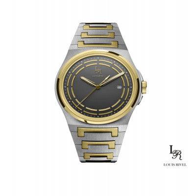 ساعة رجالي لويس ريفال 1215 لونين ذهبي ميناءرصاصي - Ebuy.sa